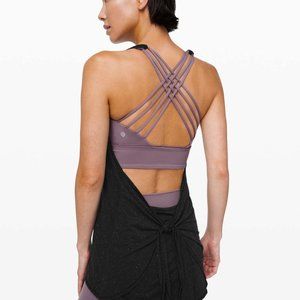 Lululemon Tied In Energy 2-in-1 Tank Black / Frosted Mulberry Size 6